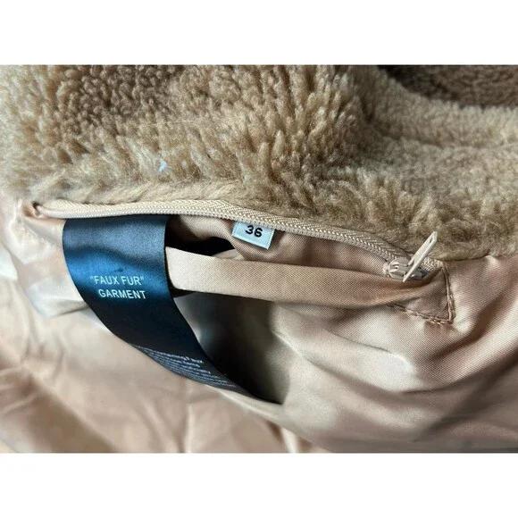 Stand Studio Coat Womens EU36 The Marina Faux Shearling Teddy Jacket Cozy Chunky